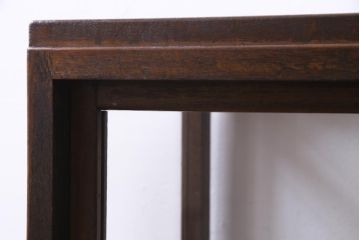 レトロ家具　昭和レトロ　脚付リメイク　素朴な雰囲気漂う木枠のガラスケース(ショーケース、陳列棚)