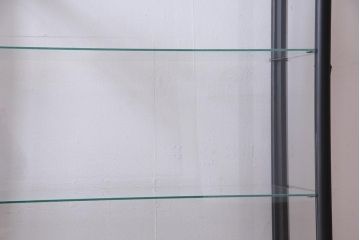 ペイント家具　側面開き!　シックな佇まいのガラスケース(ショーケース、陳列棚)