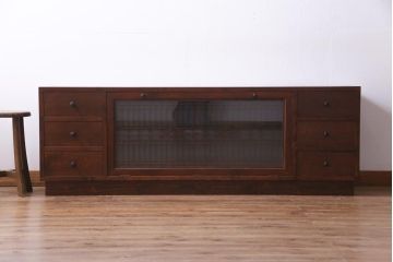 ラフジュ工房オリジナル　古建具リメイク　和モダンな雰囲気漂う組子を使ったローボード(テレビ台、テレビボード、リビングボード)