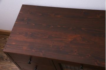 ラフジュ工房オリジナル　古建具リメイク　和モダンな雰囲気漂う組子を使ったローボード(テレビ台、テレビボード、リビングボード)