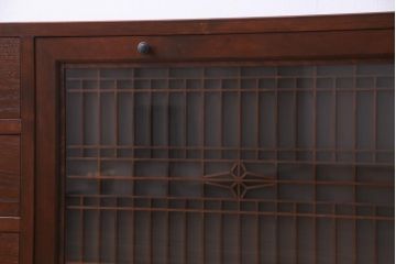 ラフジュ工房オリジナル　古建具リメイク　和モダンな雰囲気漂う組子を使ったローボード(テレビ台、テレビボード、リビングボード)