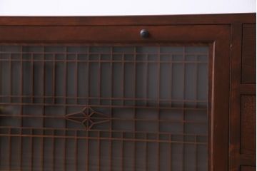 ラフジュ工房オリジナル　古建具リメイク　和モダンな雰囲気漂う組子を使ったローボード(テレビ台、テレビボード、リビングボード)