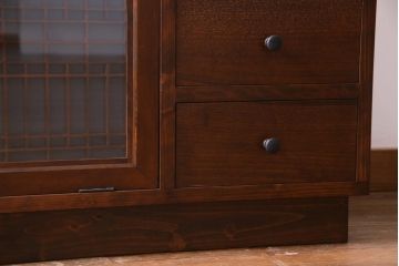 ラフジュ工房オリジナル　古建具リメイク　和モダンな雰囲気漂う組子を使ったローボード(テレビ台、テレビボード、リビングボード)