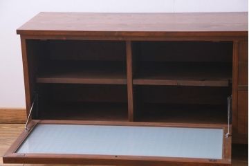 ラフジュ工房オリジナル　古建具リメイク　和モダンな雰囲気漂う組子を使った脚付きローボード(テレビ台、テレビボード、リビングボード)