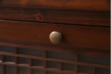 ラフジュ工房オリジナル　古建具リメイク　和モダンな雰囲気漂う組子を使った脚付きローボード(テレビ台、テレビボード、リビングボード)