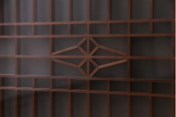 ラフジュ工房オリジナル　古建具リメイク　和モダンな雰囲気漂う組子を使った脚付きローボード(テレビ台、テレビボード、リビングボード)