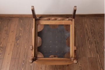 中古　飛騨産業　キツツキ　絵画のようなファブリックが素敵な1人掛けソファ