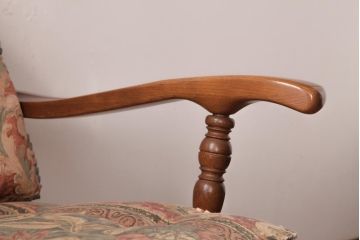 中古　飛騨産業　キツツキ　絵画のようなファブリックが素敵な1人掛けソファ(1)