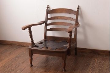 中古　飛騨産業　キツツキ　絵画のようなファブリックが素敵な1人掛けソファ(1)
