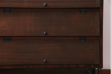 ラフジュ工房オリジナル　古材リメイク　前板サワラ材　鉄脚付き　パタパタ扉が使い勝手の良い収納棚(リビングボード、戸棚、下駄箱)