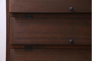 ラフジュ工房オリジナル　古材リメイク　前板サワラ材　鉄脚付き　パタパタ扉が使い勝手の良い収納棚(リビングボード、戸棚、下駄箱)