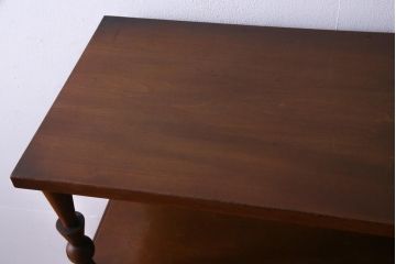 レトロ家具　昭和レトロ　大振り　飾り棚付き　モールガラスがアクセントになったブックケース(本箱、戸棚)