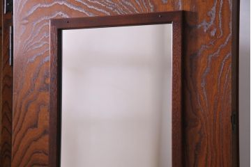 中古　民芸家具　漆塗り　ケヤキの杢目が力強いワードローブ(洋服タンス)