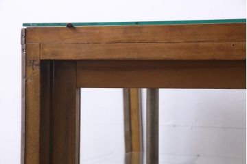 レトロ家具　昭和レトロ　異なる素材が組み合わさったユニークなガラスケース(ショーケース、陳列棚)