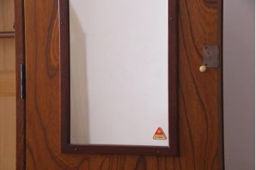 中古　民芸家具　漆塗り　ケヤキの杢目が力強いワードローブ(洋服タンス)(1)