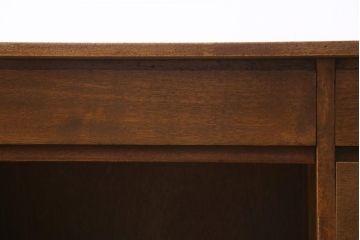 レトロ家具　昭和レトロ　ナラ材　渋みのある木の風合いがレトロな薄型片袖デスク(机、在宅ワーク、在宅用作業台、カウンターテーブル)(1)
