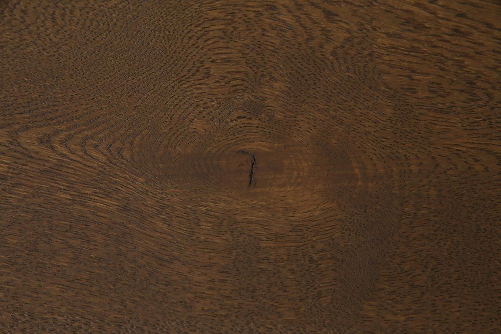 レトロ家具　昭和レトロ　ナラ材　渋みのある木の風合いがレトロな薄型片袖デスク(机、在宅ワーク、在宅用作業台、カウンターテーブル)(2)