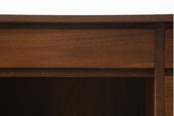 レトロ家具　昭和レトロ　ナラ材　渋みのある木の風合いがレトロな薄型片袖デスク(机、在宅ワーク、在宅用作業台、カウンターテーブル)(2)