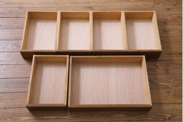 レトロ家具　昭和レトロ　ナラ材　渋みのある木の風合いがレトロな薄型片袖デスク(机、在宅ワーク、在宅用作業台、カウンターテーブル)(2)