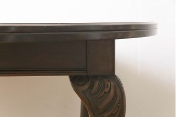 アンティーク家具　イギリスアンティーク　ハンドル式　クロウ&ボール　力強い存在感のマホガニー材製エクステンションテーブル(ダイニングテーブル)