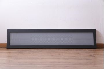 ペイント建具　片面ガラス　格子・枡つなぎ　シックな色合いの組子欄間(明り取り、建具)