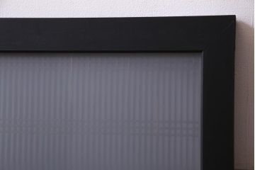 ペイント建具　片面ガラス　格子・枡つなぎ　シックな色合いの組子欄間(明り取り、建具)