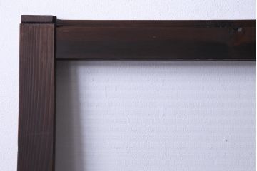 昭和レトロ　シンプルな格子に2種のガラスが入ったガラス戸(引き戸、建具)2枚セット