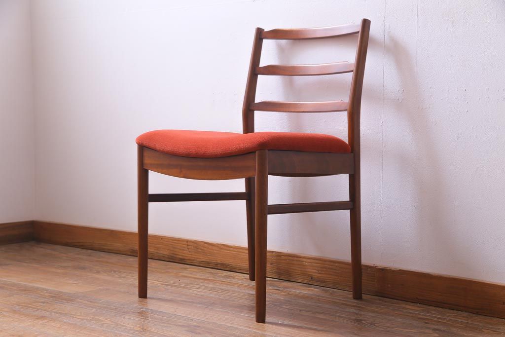 ヴィンテージ家具　北欧ビンテージ　チーク材　温もり溢れる雰囲気のダイニングチェア(椅子、ワークチェア)(2)
