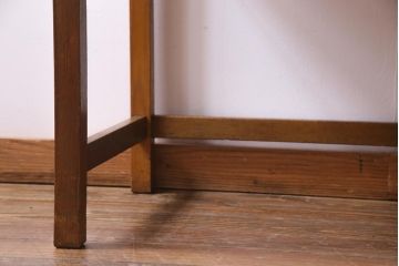 昭和レトロ　薄型リメイク　ナラ材・栗材　シンプルな引き出しの片袖デスク(机、在宅ワーク、在宅用ワークデスク)