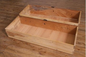 アンティーク家具　前面ケヤキ材　リメイク　宝尽くしの金具が魅力的な二本松箪笥リビングボード(ローボード、アンティークチェスト、和タンス)