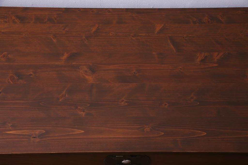 アンティーク家具　前面ケヤキ材　リメイク　宝尽くしの金具が魅力的な二本松箪笥リビングボード(ローボード、アンティークチェスト、和タンス)