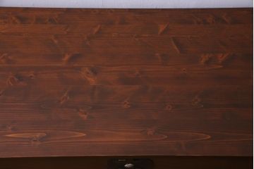 アンティーク家具　前面ケヤキ材　リメイク　宝尽くしの金具が魅力的な二本松箪笥リビングボード(ローボード、アンティークチェスト、和タンス)