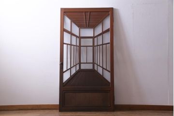 大正昭和初期　激レア!　廊下のデザインのユニークなガラスドア(扉、建具)