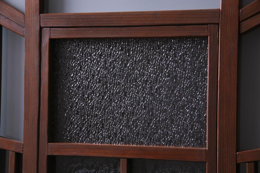 大正昭和初期　激レア!　廊下のデザインのユニークなガラスドア(扉、建具)