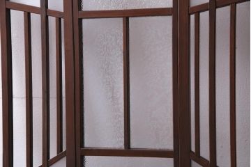 大正昭和初期　激レア!　廊下のデザインのユニークなガラスドア(扉、建具)