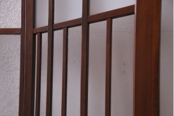 大正昭和初期　激レア!　廊下のデザインのユニークなガラスドア(扉、建具)