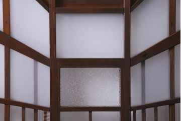 大正昭和初期　激レア!　廊下のデザインのユニークなガラスドア(扉、建具)