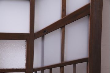 大正昭和初期　激レア!　廊下のデザインのユニークなガラスドア(扉、建具)