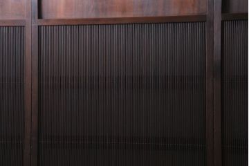 和製アンティーク　最高級品!　裏ガラス入り　97本の桟が圧巻の万本格子戸4枚セット(引き戸、建具)