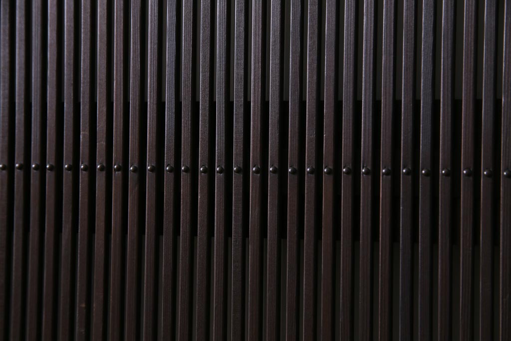 和製アンティーク　最高級品!　裏ガラス入り　97本の桟が圧巻の万本格子戸4枚セット(引き戸、建具)