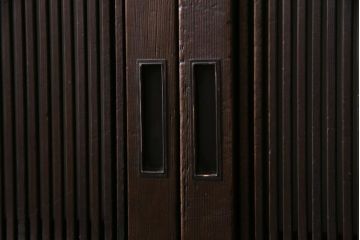 和製アンティーク　最高級品!　裏ガラス入り　97本の桟が圧巻の万本格子戸4枚セット(引き戸、建具)