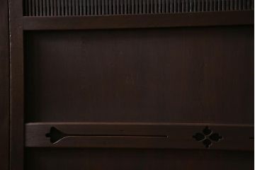 和製アンティーク　最高級品!　裏ガラス入り　97本の桟が圧巻の万本格子戸4枚セット(引き戸、建具)