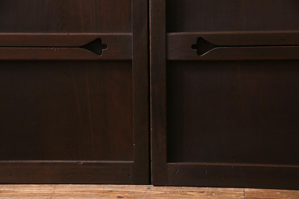 和製アンティーク　最高級品!　裏ガラス入り　97本の桟が圧巻の万本格子戸4枚セット(引き戸、建具)