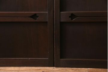 和製アンティーク　最高級品!　裏ガラス入り　97本の桟が圧巻の万本格子戸4枚セット(引き戸、建具)