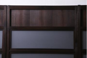 和製アンティーク　最高級品!　裏ガラス入り　97本の桟が圧巻の万本格子戸4枚セット(引き戸、建具)