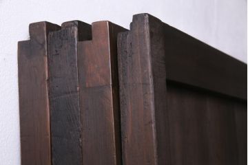 和製アンティーク　最高級品!　裏ガラス入り　97本の桟が圧巻の万本格子戸4枚セット(引き戸、建具)
