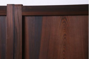 和製アンティーク　昭和期　組子入り　迫力あるデザインの板戸(引き戸、建具)4枚セット