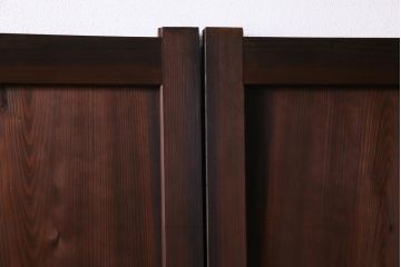 和製アンティーク　昭和期　組子入り　迫力あるデザインの板戸(引き戸、建具)4枚セット
