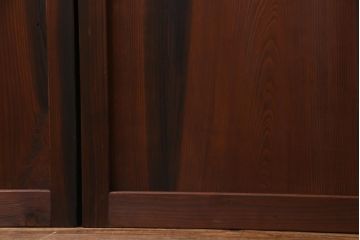 和製アンティーク　昭和期　組子入り　迫力あるデザインの板戸(引き戸、建具)4枚セット