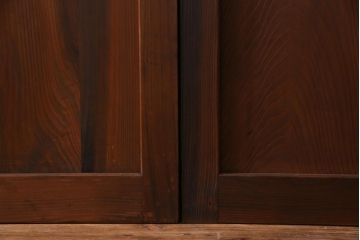 和製アンティーク　昭和期　組子入り　迫力あるデザインの板戸(引き戸、建具)4枚セット